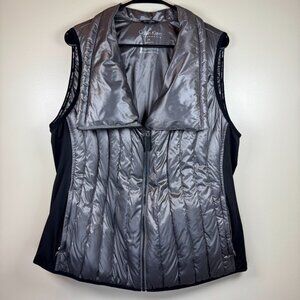 Calvin Klein Drama Collar Gray and Black Vest Performance Collection Women's 1X